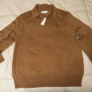 Banana Republic Men's Polo Sweater V-Neck in Brown